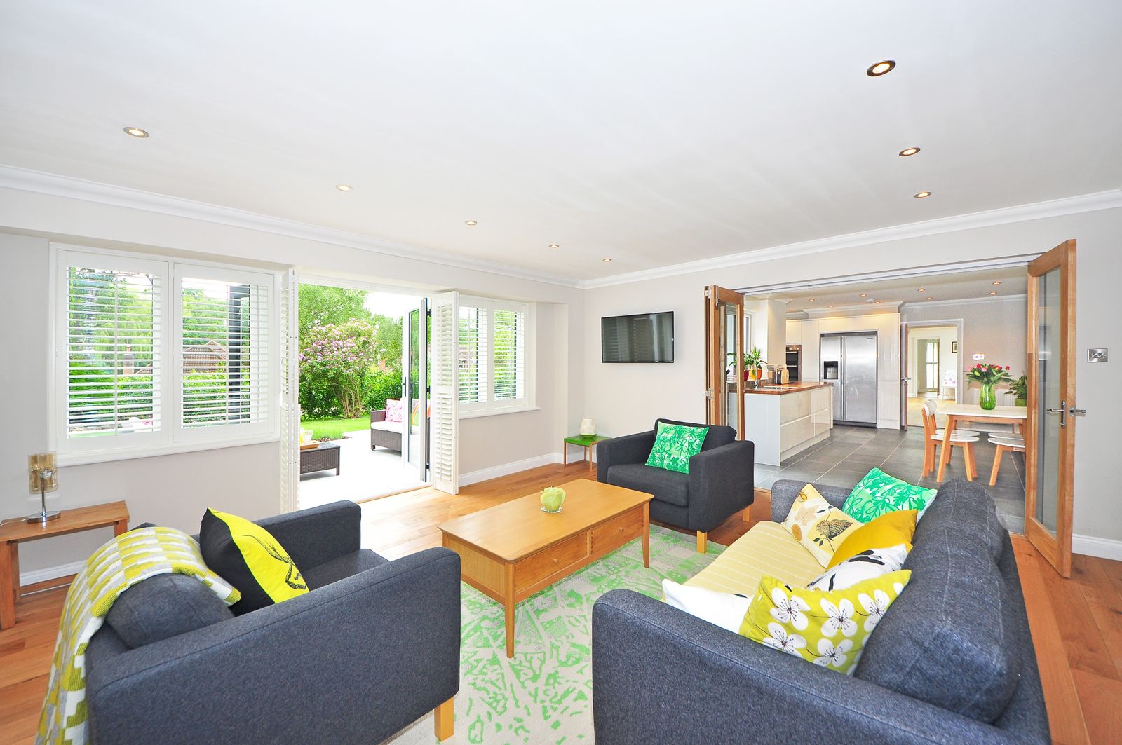 A calm, well-maintained living space filled with daylight