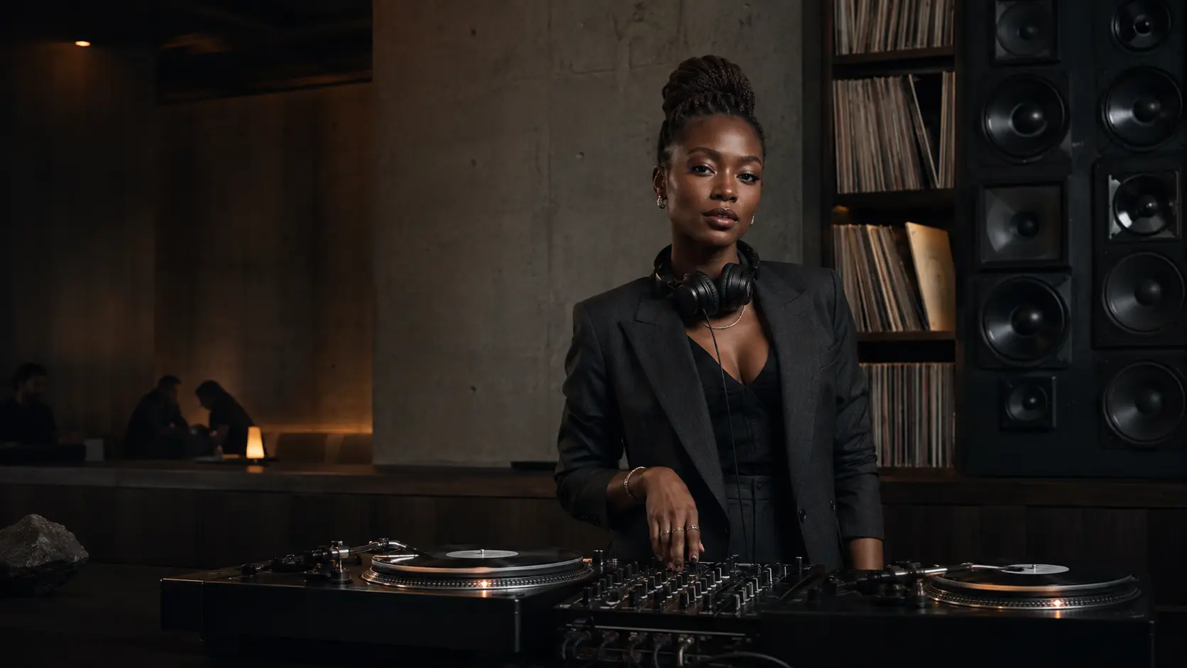 Portrait of Naledi Morake in her listening room
