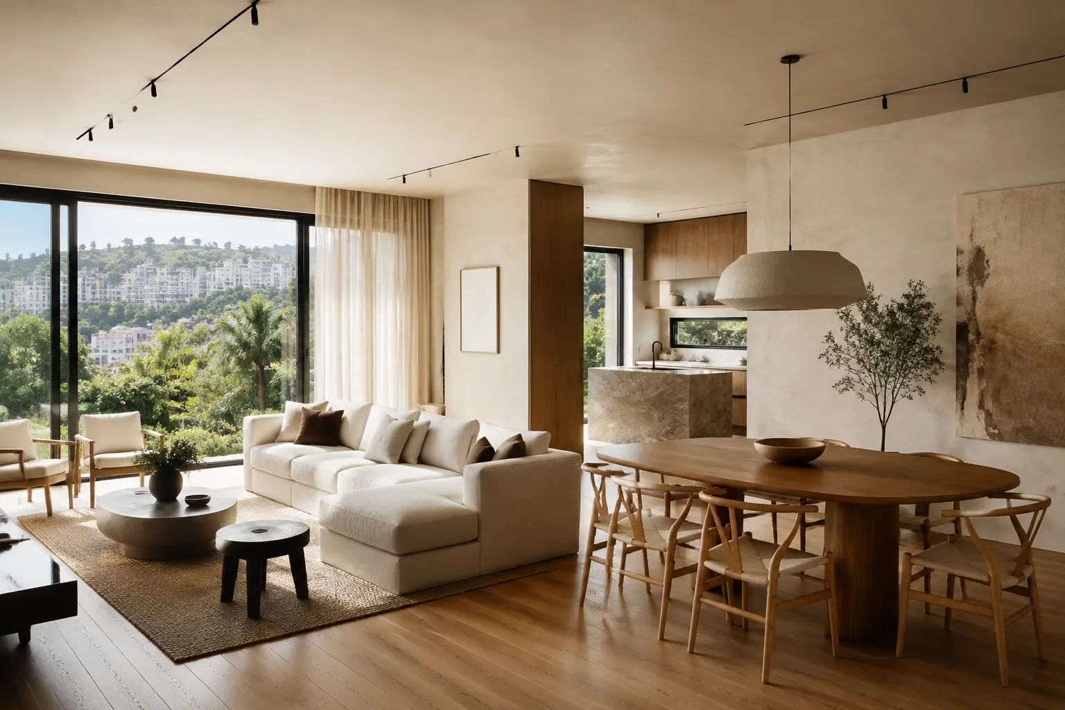 Warm contemporary apartment interior